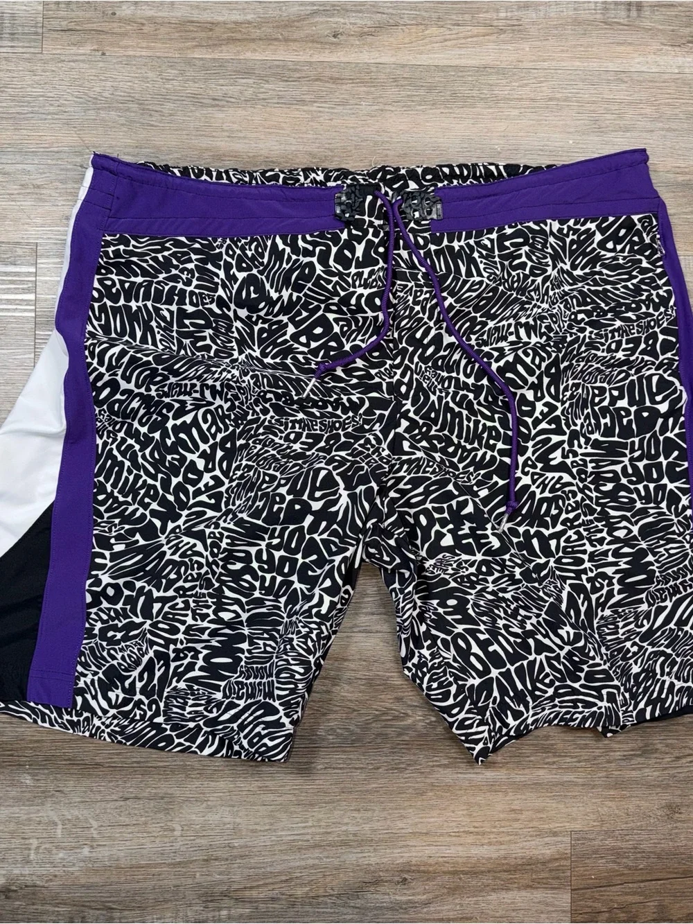 Jordan Board Shorts Mens 40 Swim Trunks Purple Black 465018-010 Casual Beach